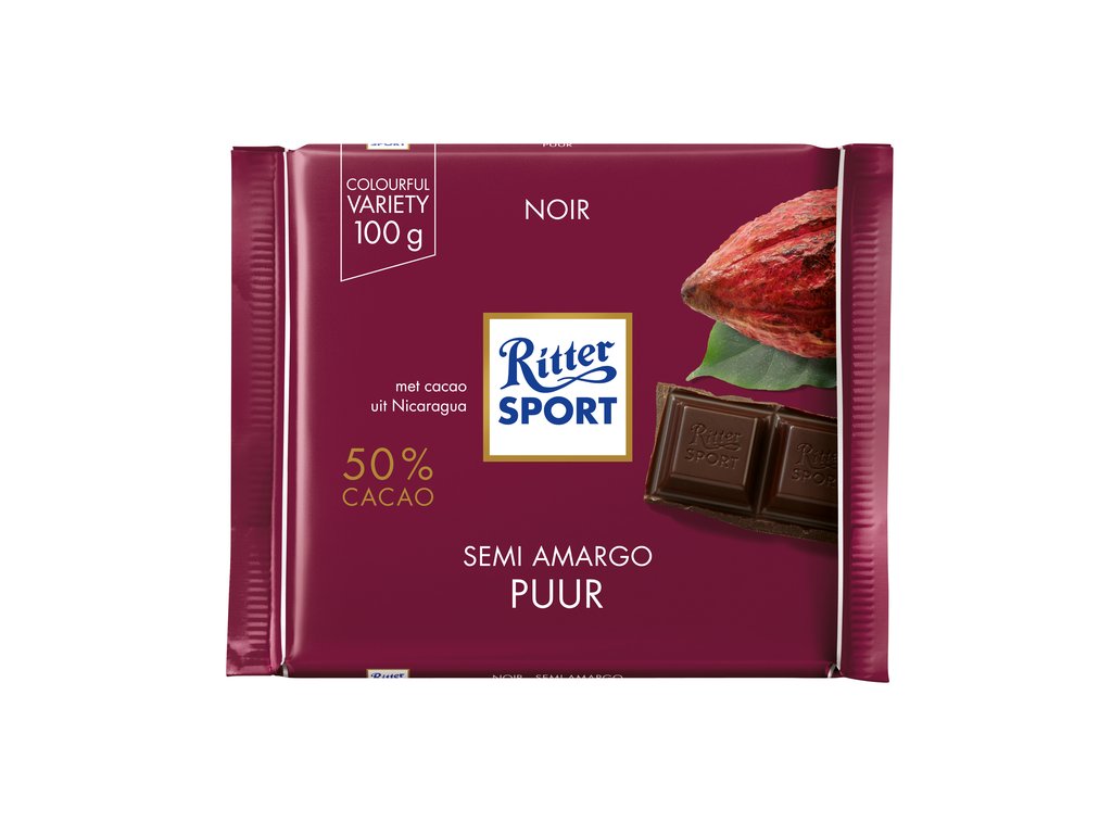 Ritter Sport Pure Chocolate 100G